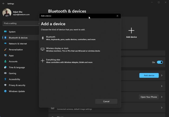 emparejar dispositivo bluetooth windows 11