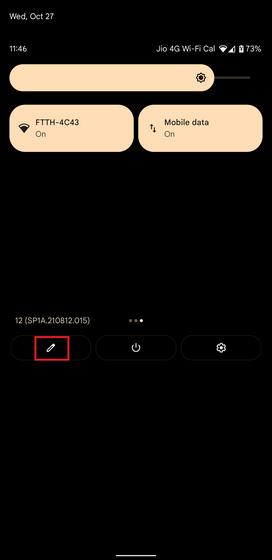 icono de lápiz para reorganizar mosaicos