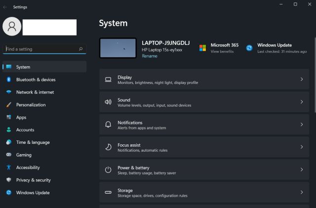 Cambiar el brillo en Windows 11 desde la configuración de Windows